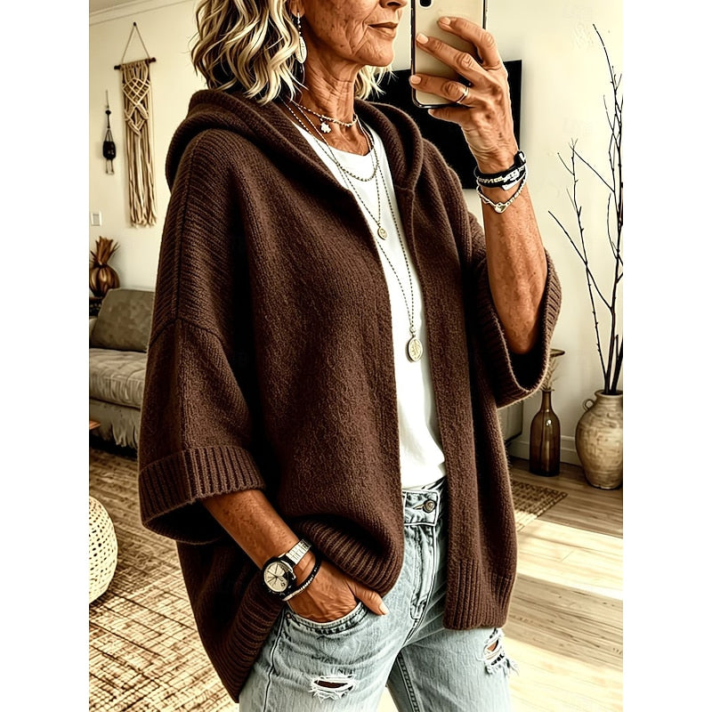 Harriet | Cozy Hooded Open-Front Cardigan