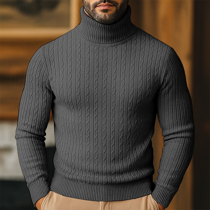 Rupert | Cable Knit Turtleneck Jumper