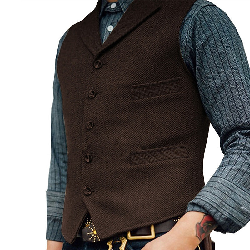 Gerard | Herringbone Tailored Waistcoat