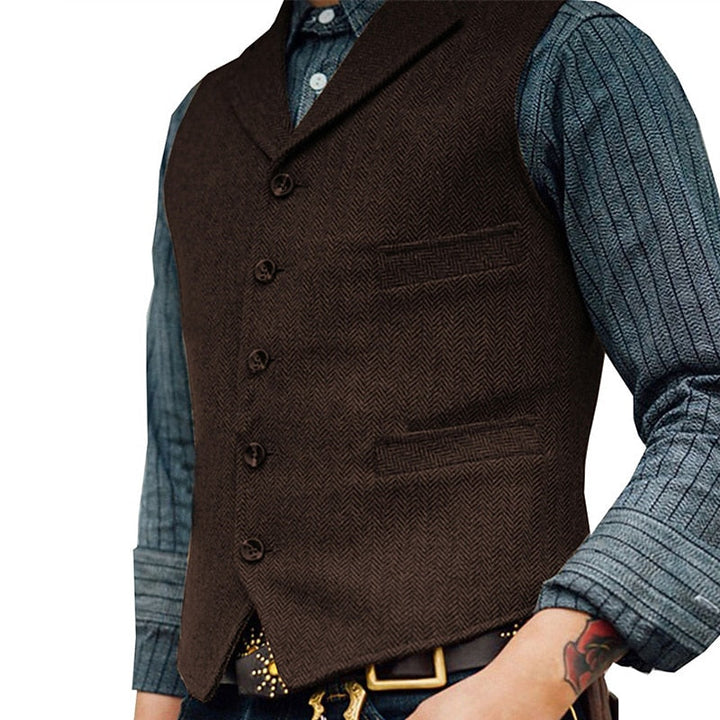 Gerard | Herringbone Tailored Waistcoat