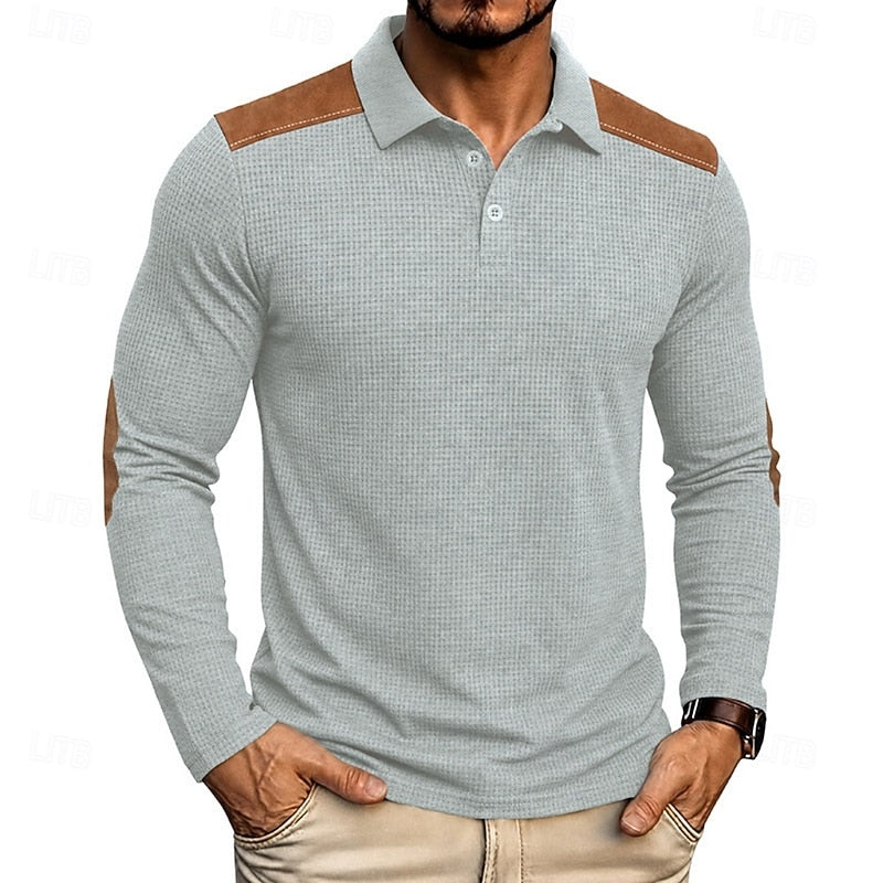 Bennett | Textured Colour Block Polo Shirt