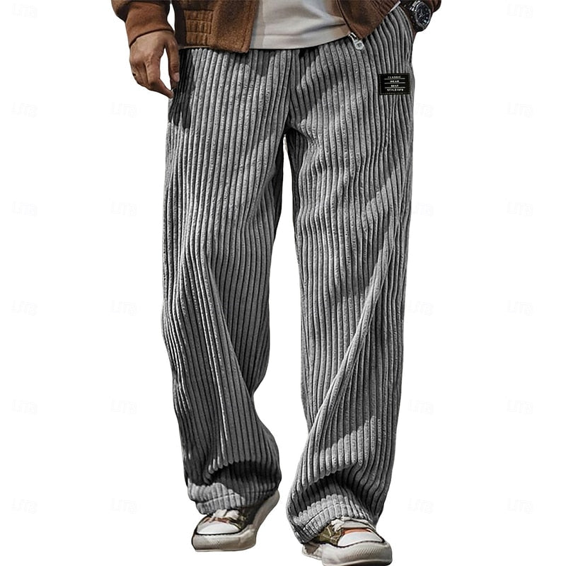Bryson | Relaxed Ribbed Wide-Leg Trousers
