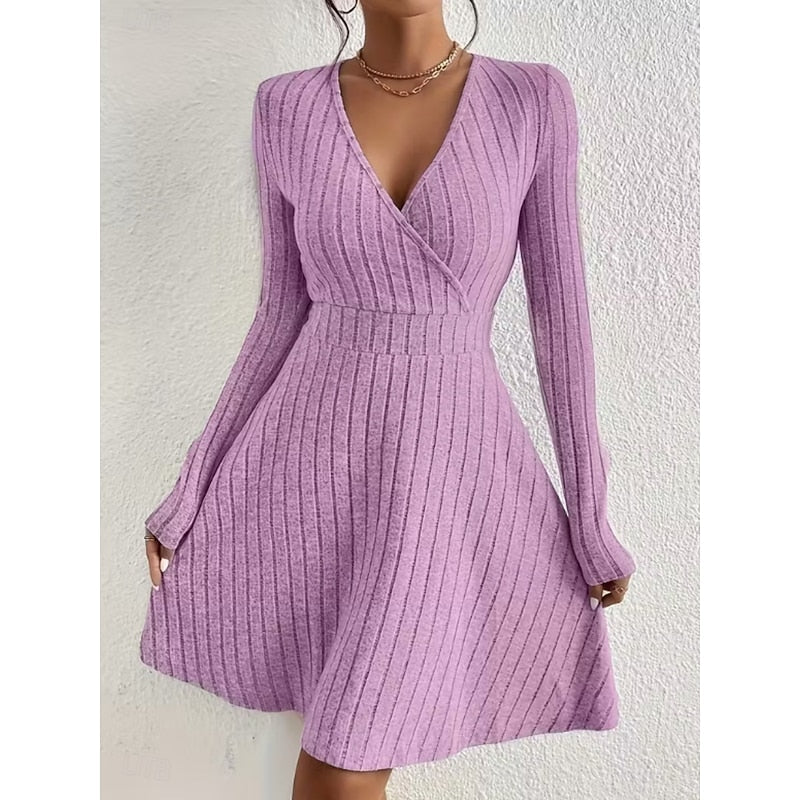 Yvonne | Wrap-Neck A-Line Dress