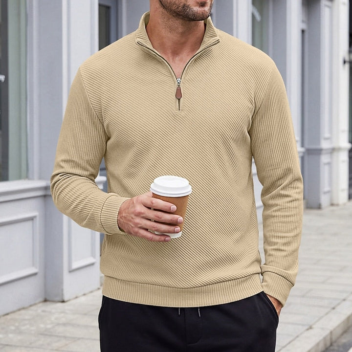 Quentin | Textured Quarter-Zip Pullover