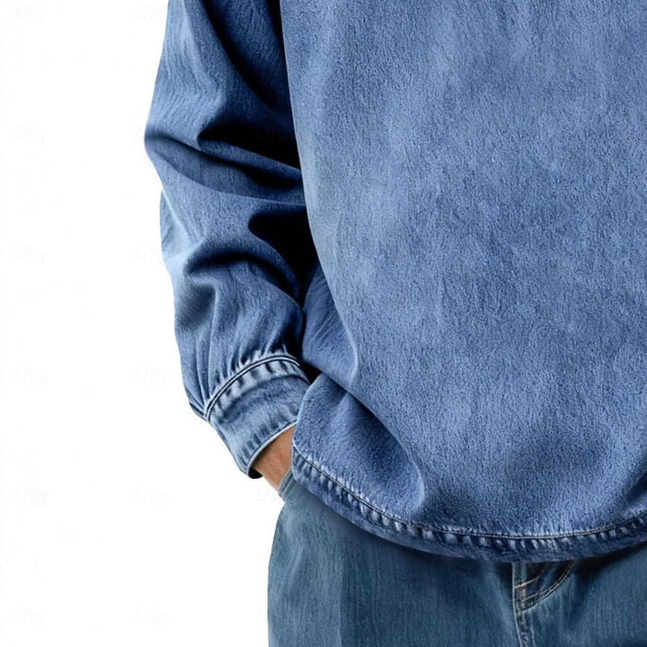 Gabriel | Washed Long Sleeve Polo Shirt