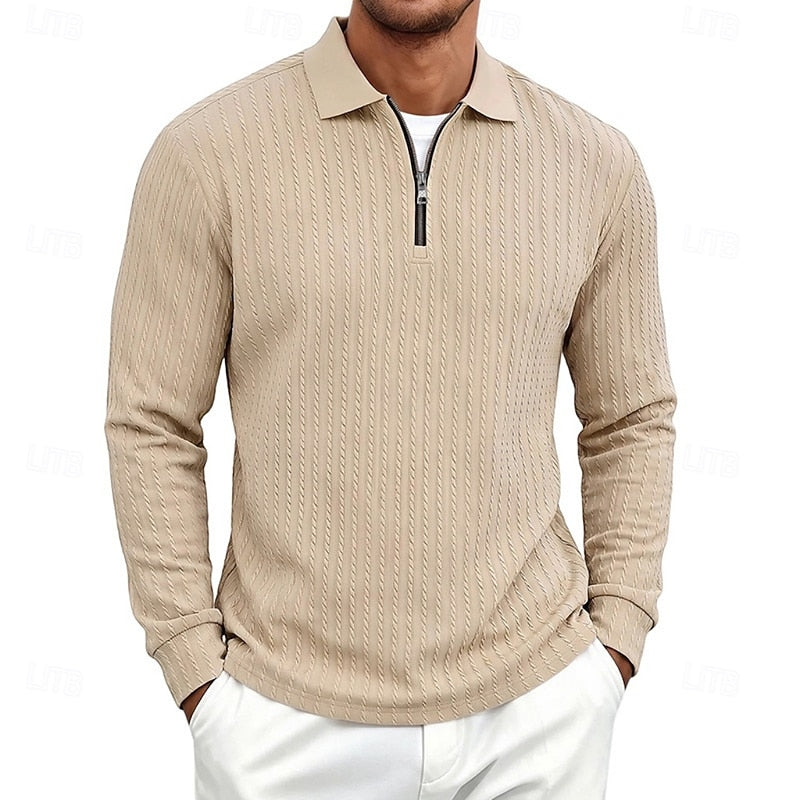 Rhett | Textured Quarter-Zip Polo Shirt