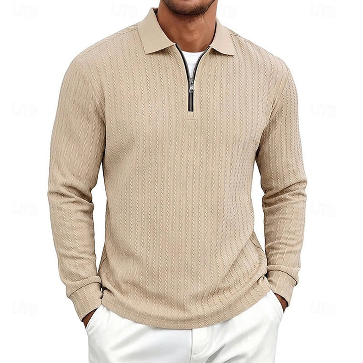 Rhett | Textured Quarter-Zip Polo Shirt