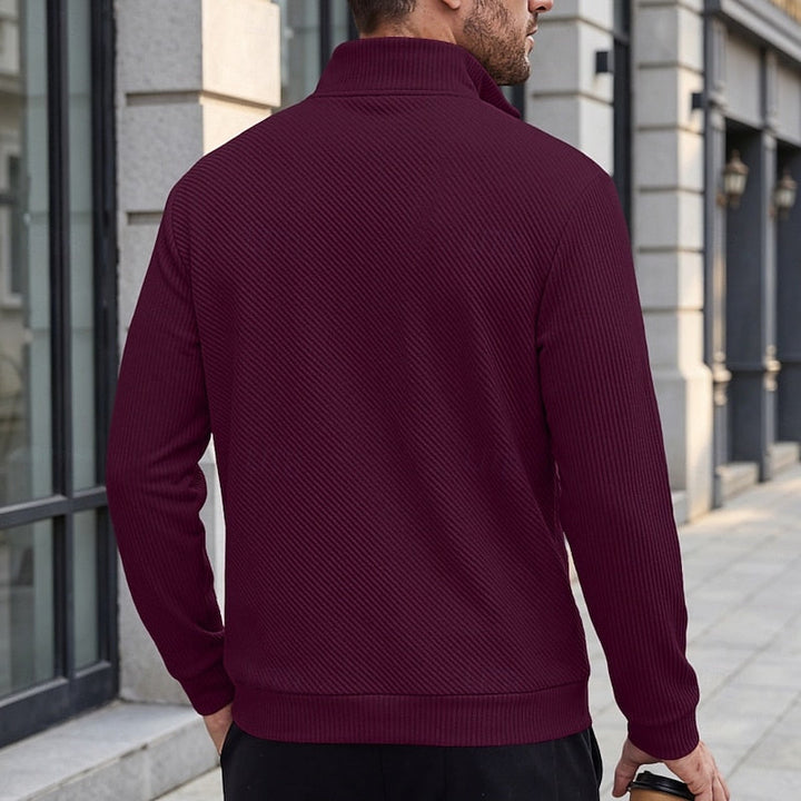Quentin | Textured Quarter-Zip Pullover