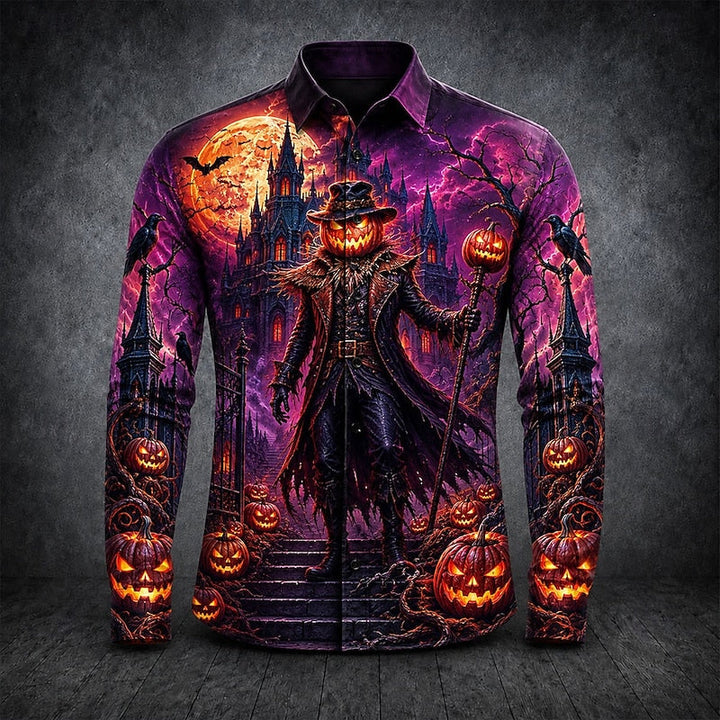 Thatcher | Halloween Gothic Print Long-Sleeve Shirt