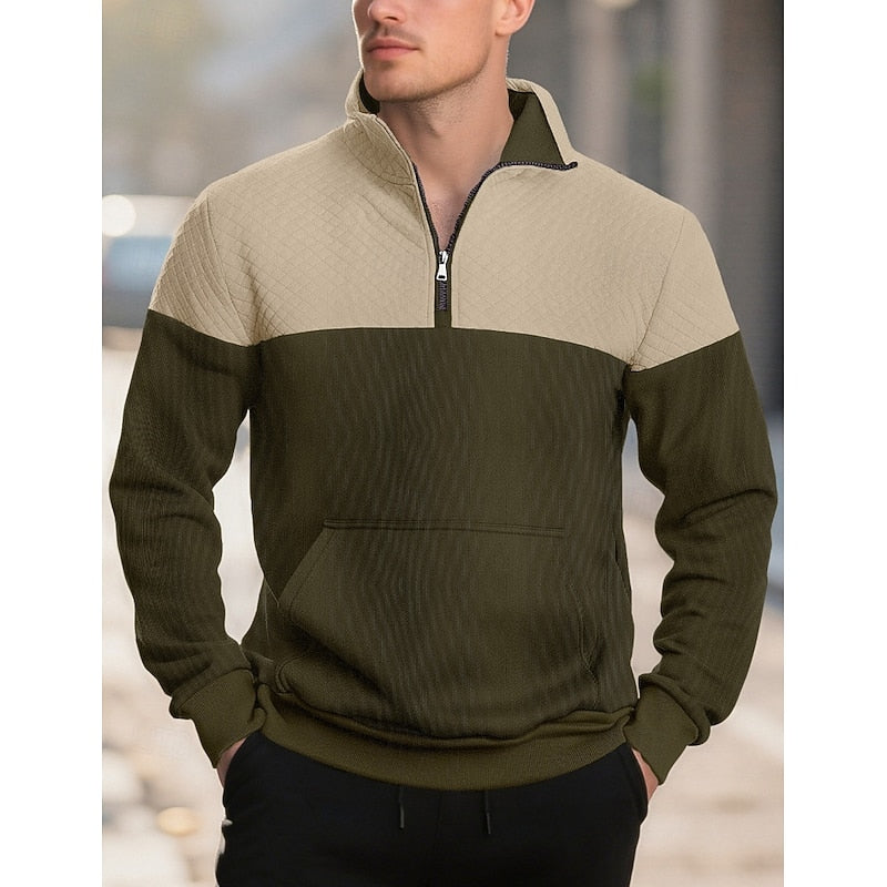 Braxton | Textured Quarter-Zip Sweatshirt