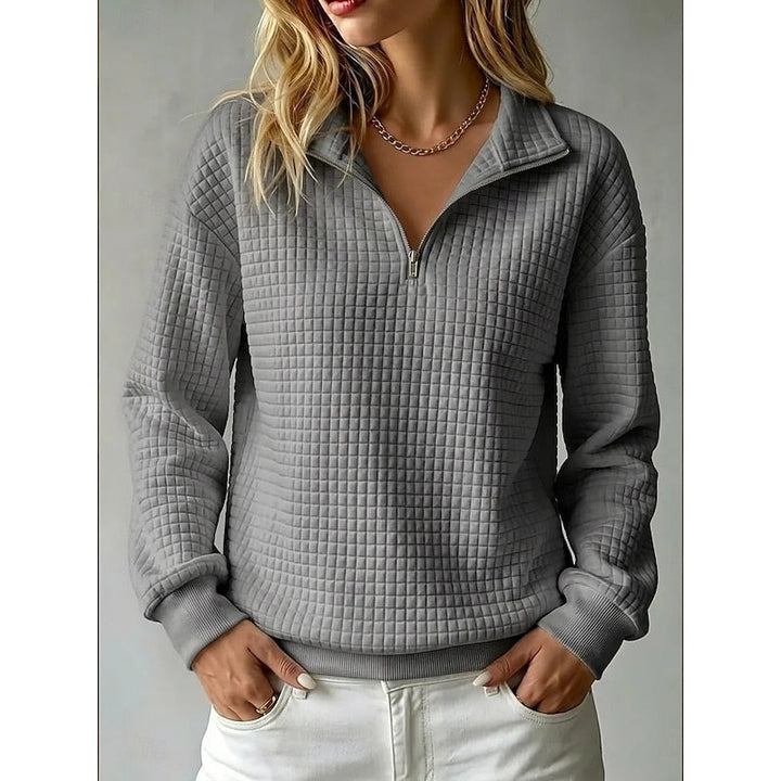 Juliana | Textured Half-Zip Pullover