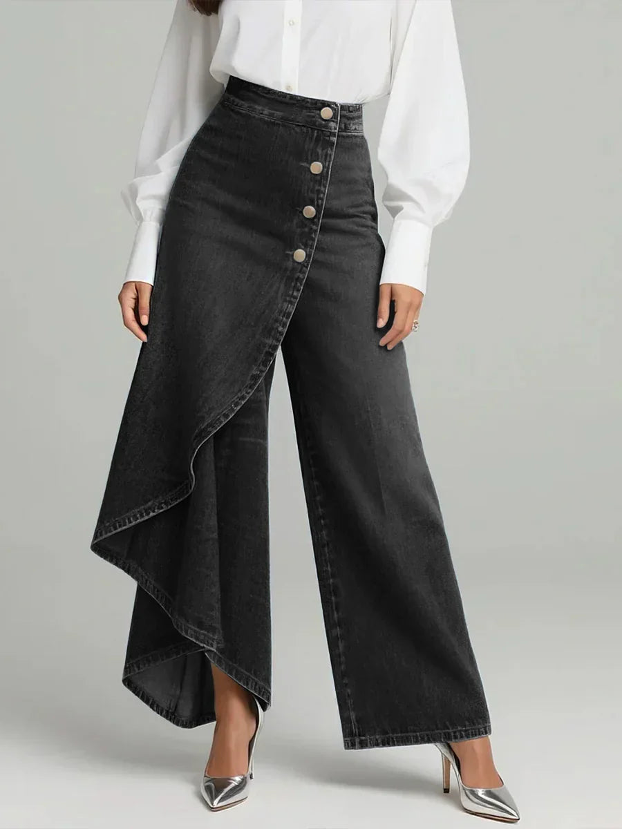 Margaret | Elegant High Waisted Wide-leg Trousers