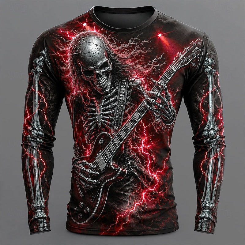 Ronan | Skeleton Guitar Halloween Long Sleeve Shirt