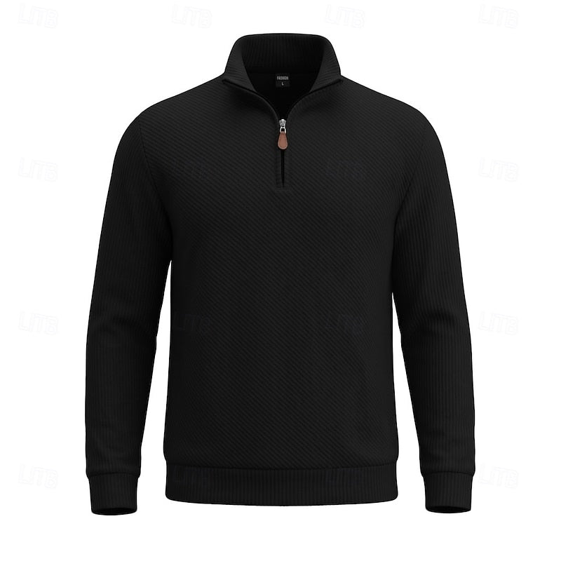 Quentin | Textured Quarter-Zip Pullover