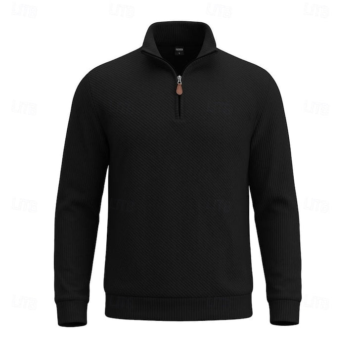 Quentin | Textured Quarter-Zip Pullover