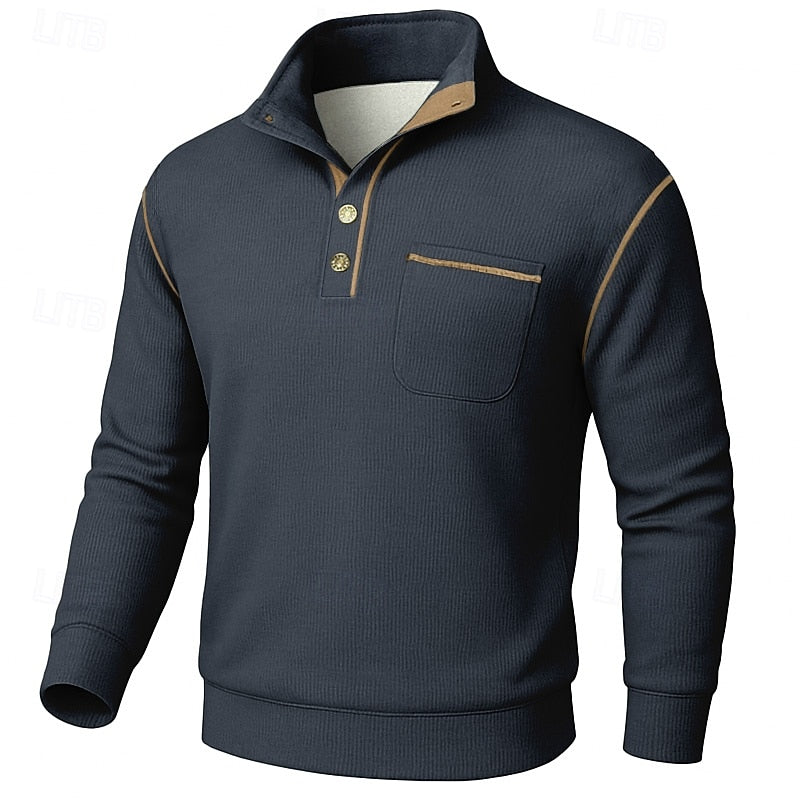 Conrad | Textured Half-Button Pullover