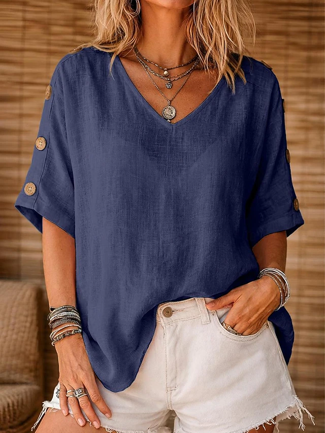 Rosanna | Relaxed Button-Sleeve Blouse