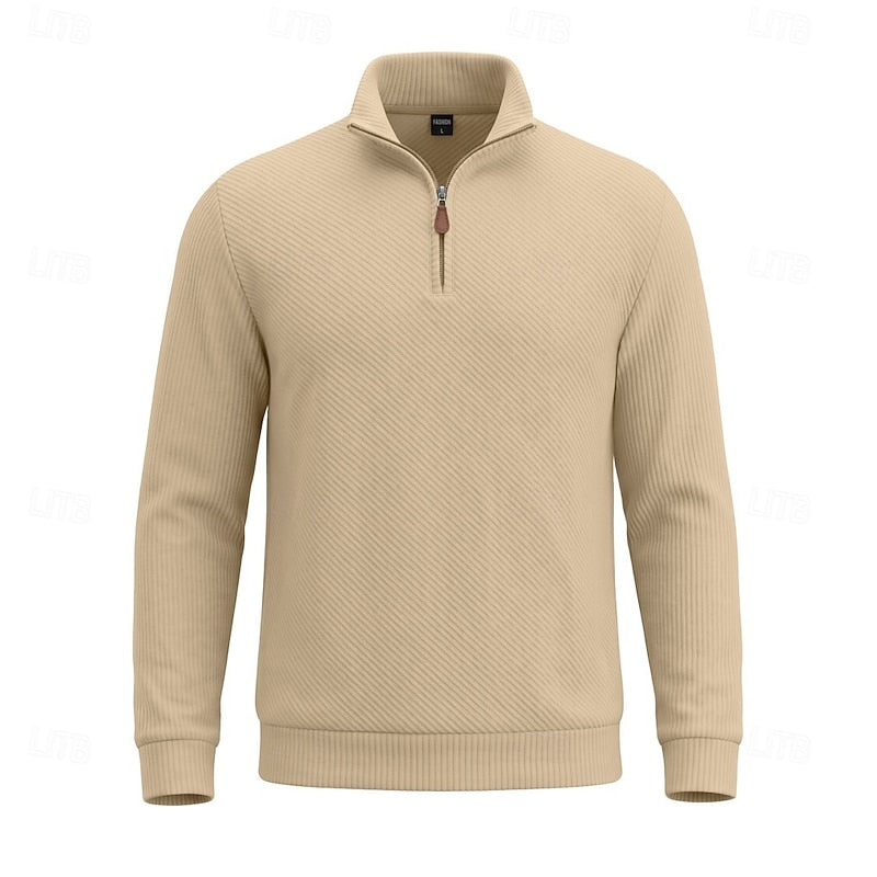 Quentin | Textured Quarter-Zip Pullover