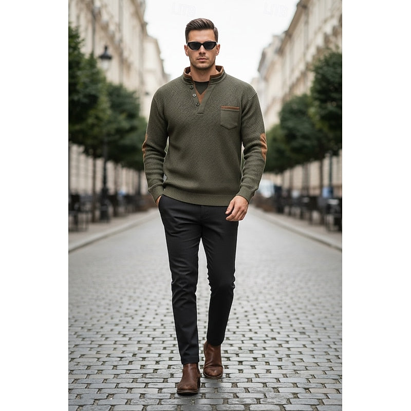 Russell | Textured Waffle Henley Shirt