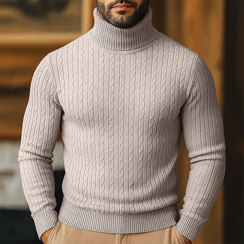 Rupert | Cable Knit Turtleneck Jumper