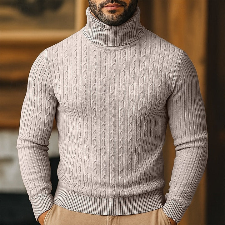 Rupert | Cable Knit Turtleneck Jumper