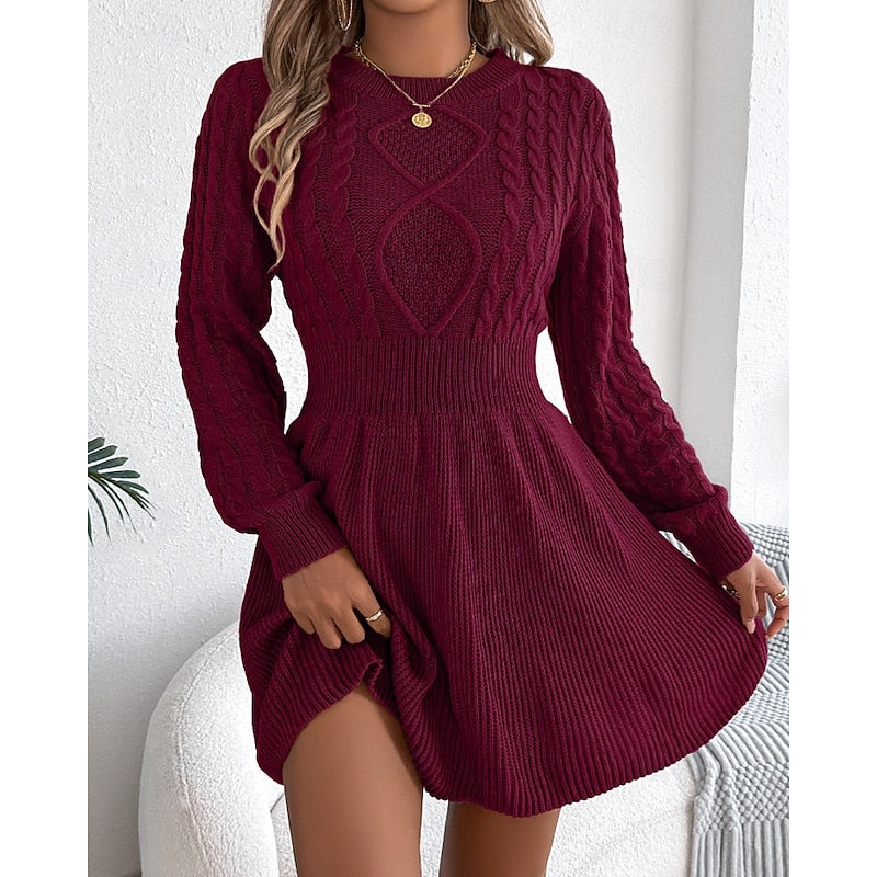 Whitney | Cable-Knit Jumper Dress