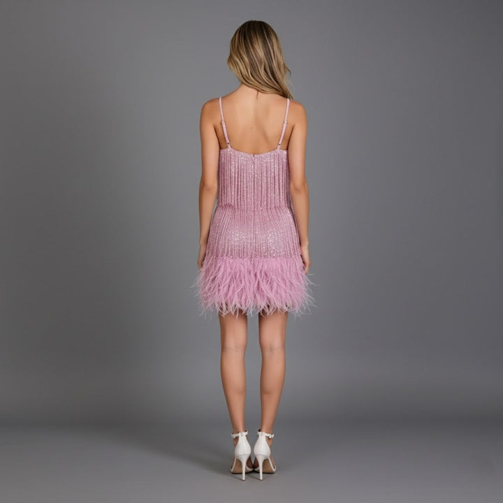 Anastasia | Fringe &amp; Feather Party Dress