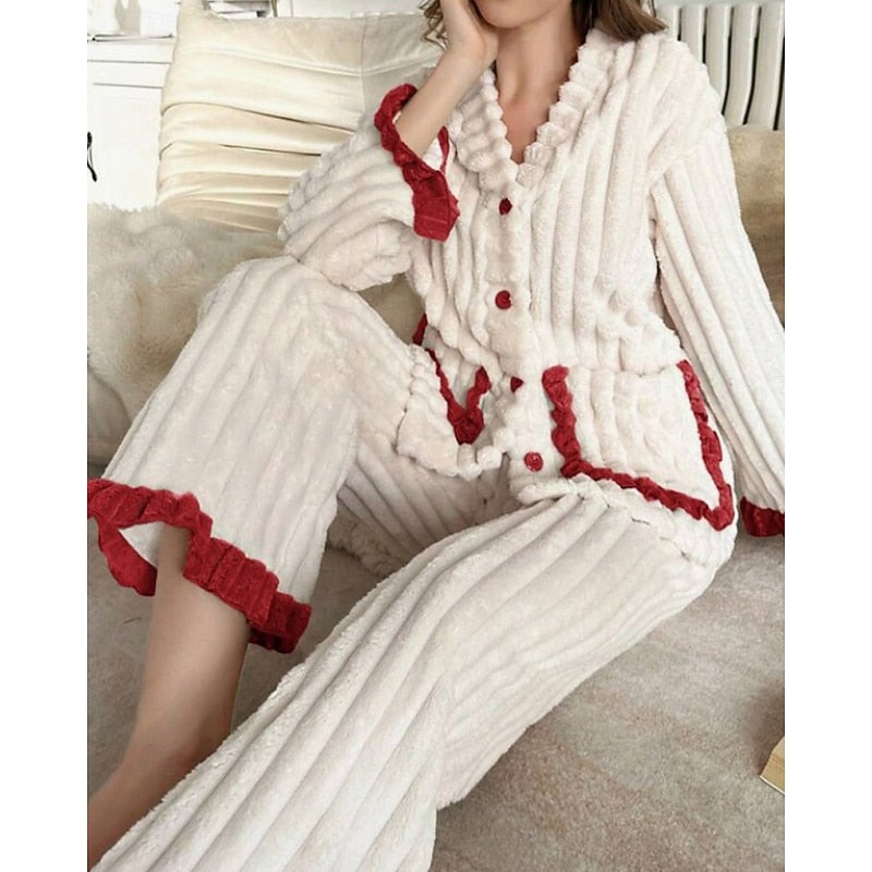 Winifred | Cozy Ruffle-Trim Two-Piece Set