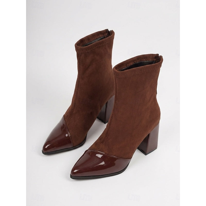 Beatrix | Cap-Toe Chunky Heel Ankle Boots