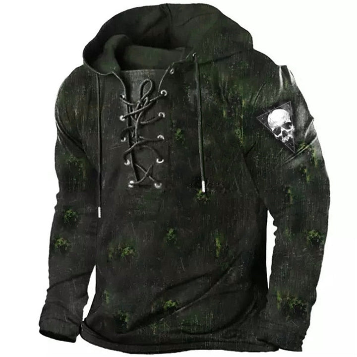 Cole | Halloween Lace-Up Skull Hoodie