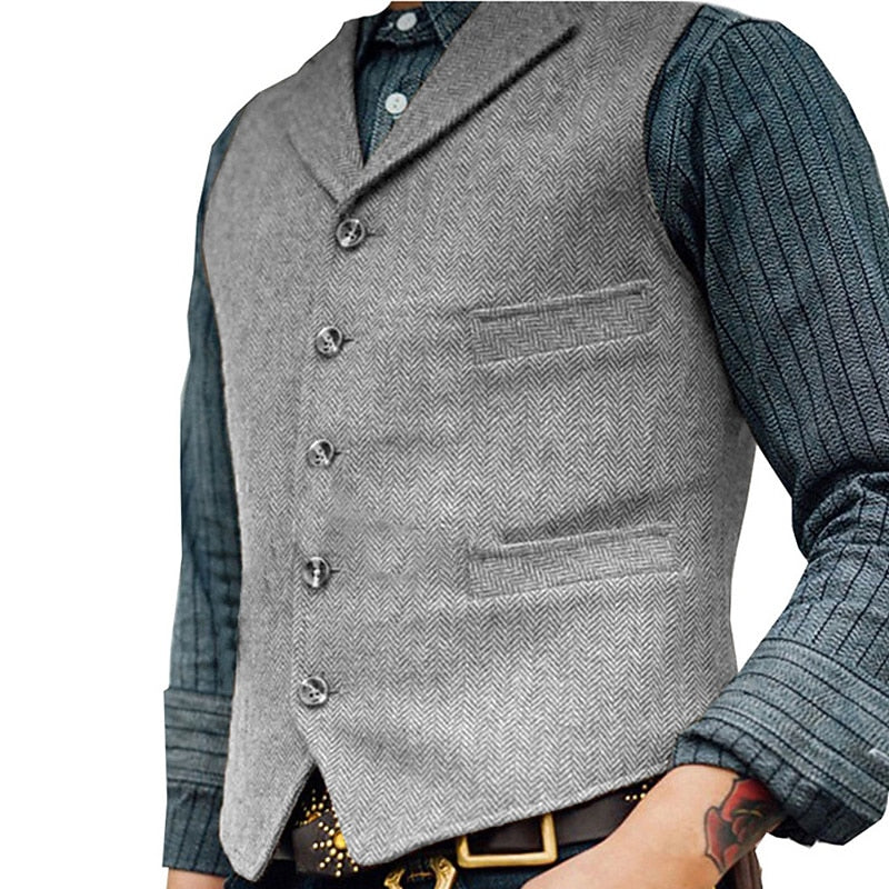 Gerard | Herringbone Tailored Waistcoat