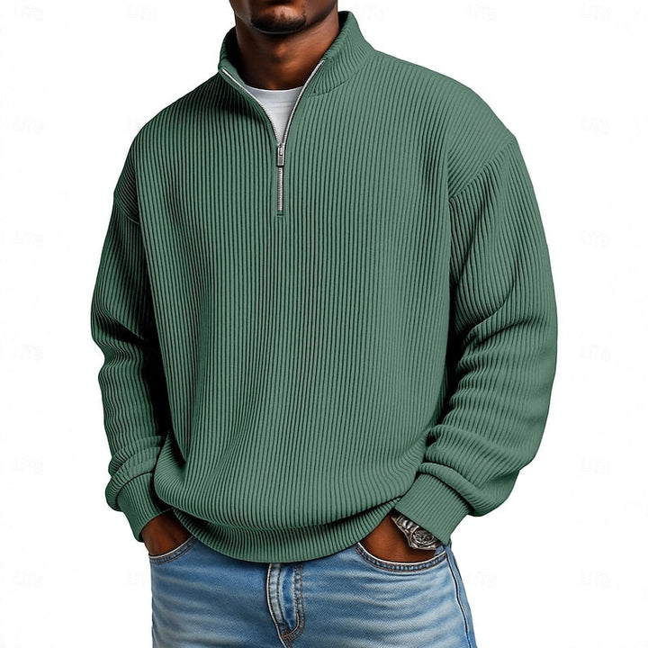 Harlan | Ribbed Quarter-Zip Pullover