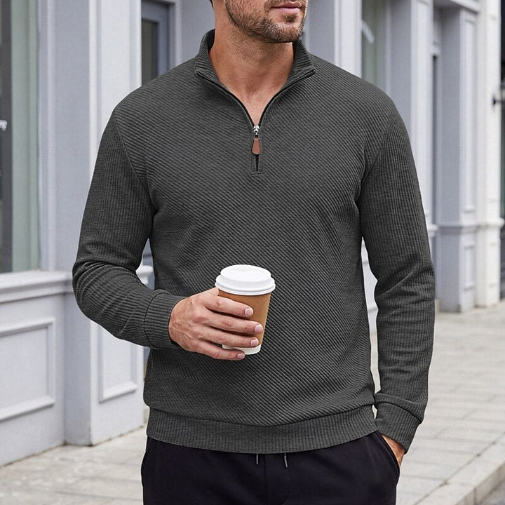 Quentin | Textured Quarter-Zip Pullover