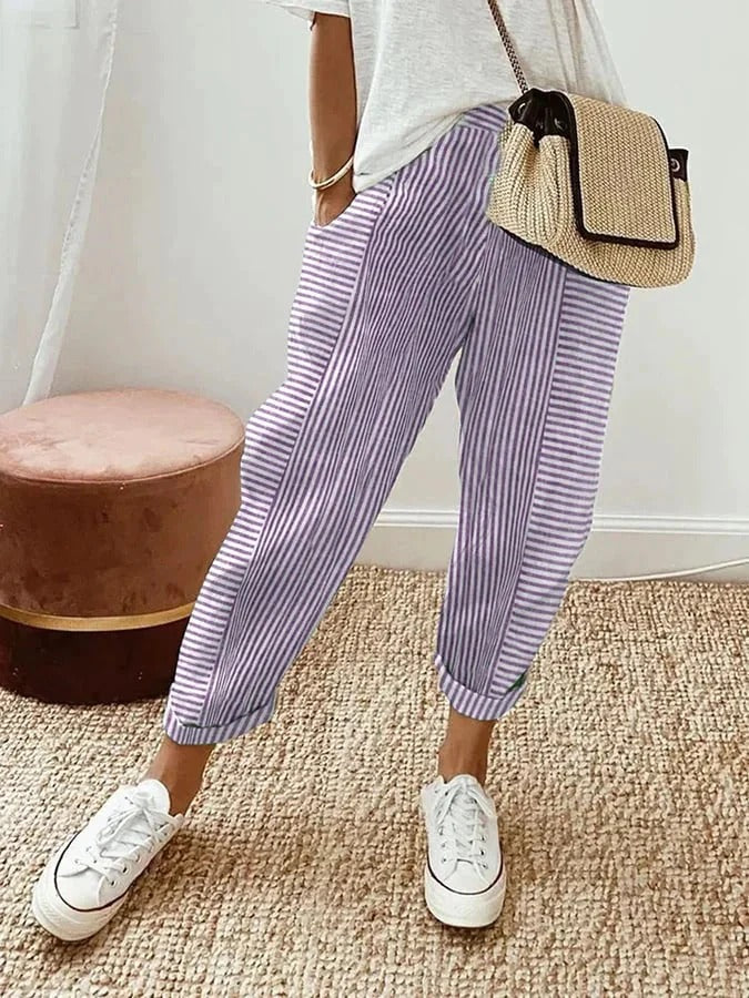 Delilah | Relaxed Striped Summer Trousers