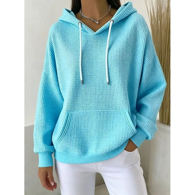 Harper | Textured Drawstring Hoodie