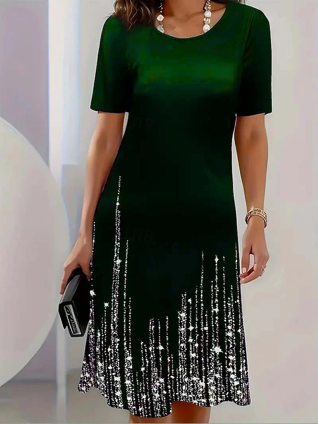 Ingrid | Shimmer-Hem Midi Dress
