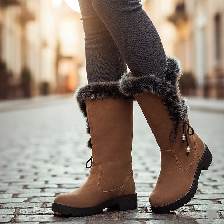 Adriana | Fur-Trimmed Knee-High Winter Boots