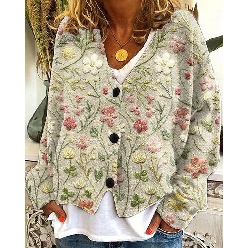 Hazel | Floral Open-Front Cardigan