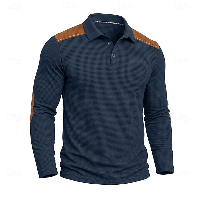 Bennett | Textured Colour Block Polo Shirt
