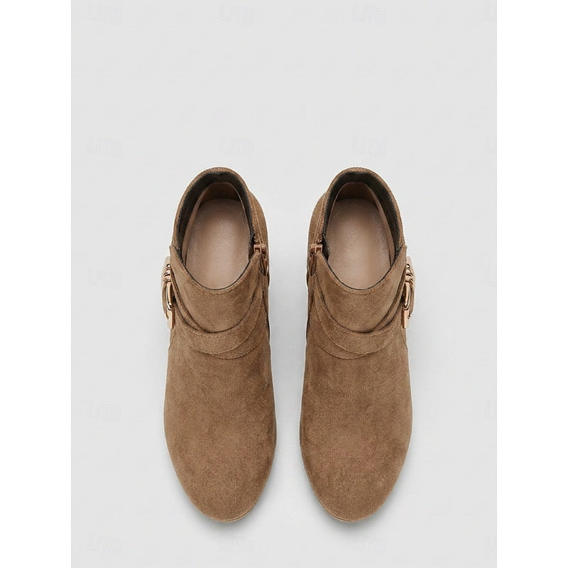 Renata | Buckle-Strap Block Heel Ankle Boots