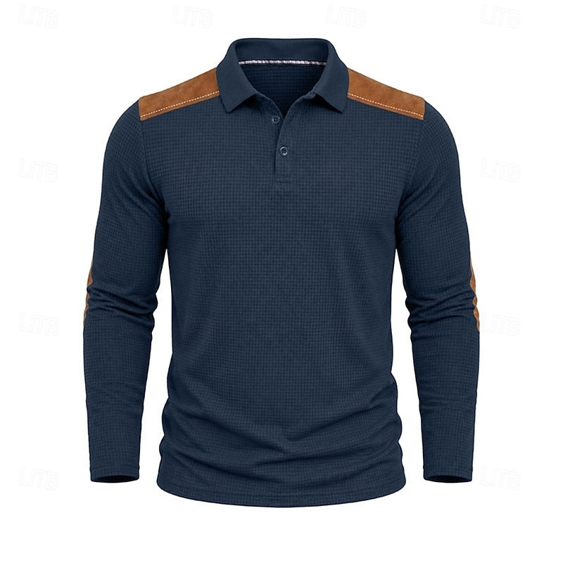 Bennett | Textured Colour Block Polo Shirt