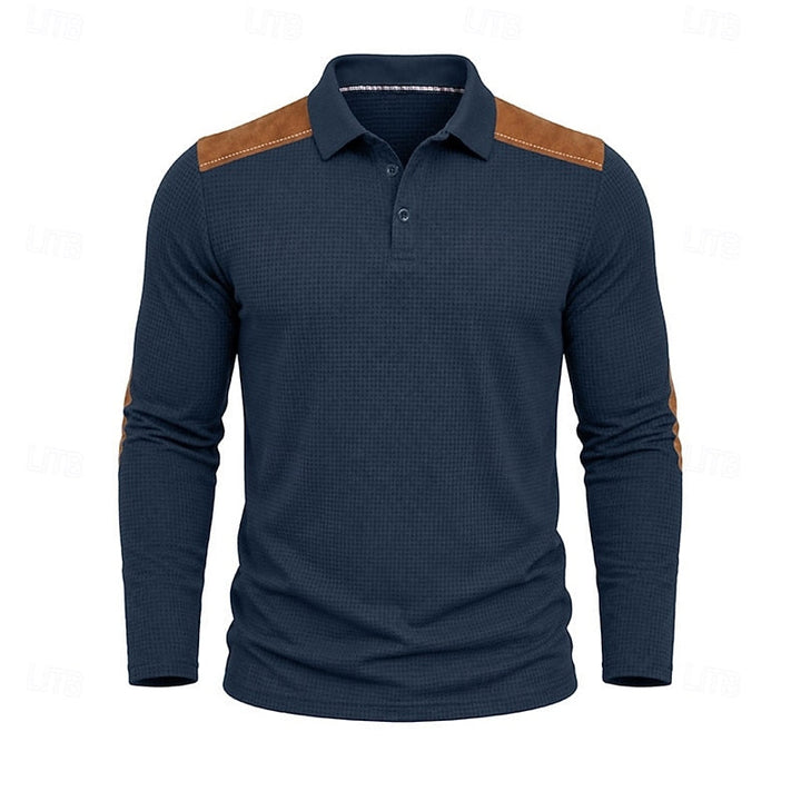 Bennett | Textured Colour Block Polo Shirt