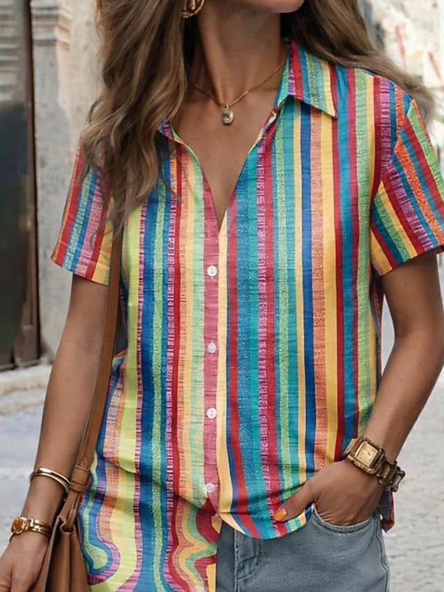 Simone | Artful Short-Sleeve Shirt