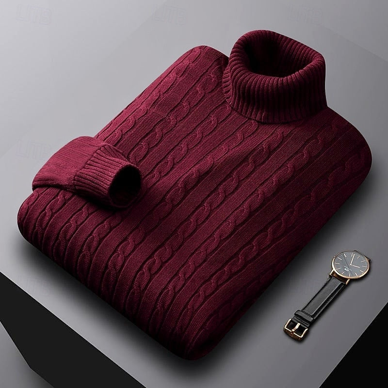 Rhys | Cable Knit Turtleneck Jumper