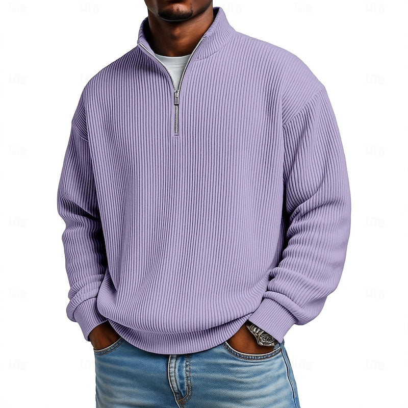Harlan | Ribbed Quarter-Zip Pullover