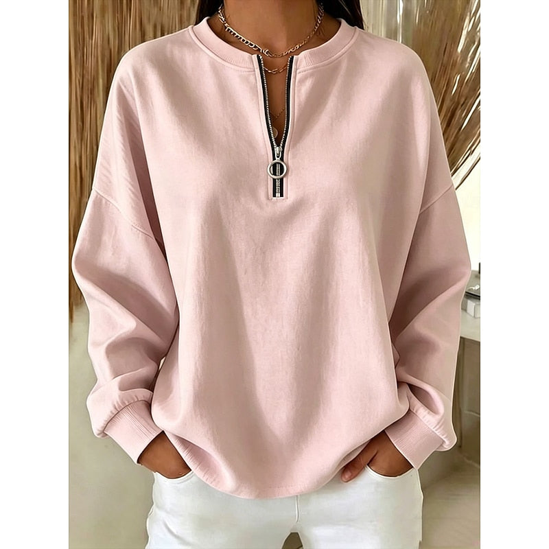Adeline | Quarter-Zip High-Neck Sweatshirt