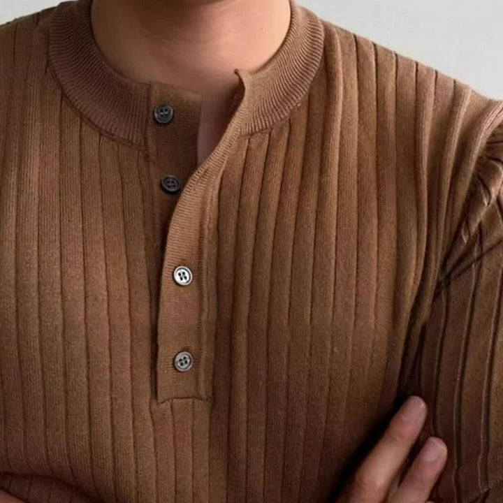 Theo | Ribbed Henley Jumper