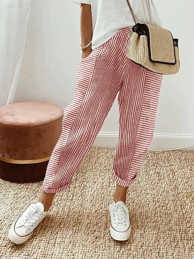 Delilah | Relaxed Striped Summer Trousers
