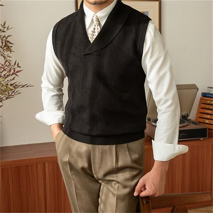 Alden | Shawl-Collar Knit Jumper Vest