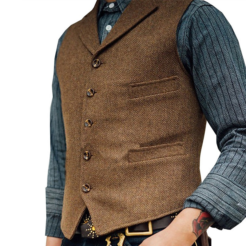Gerard | Herringbone Tailored Waistcoat